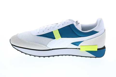 Puma Future Rider Galaxy 37338503 Mens White Canvas Lace Up Lifestyle Sneakers Shoes