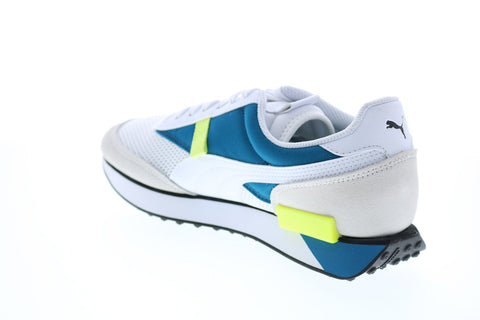 Puma Future Rider Galaxy 37338503 Mens White Canvas Lace Up Lifestyle Sneakers Shoes