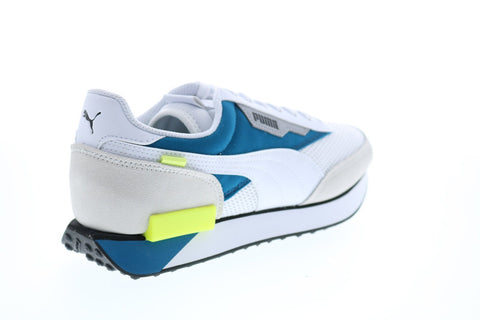 Puma Future Rider Galaxy 37338503 Mens White Canvas Lace Up Lifestyle Sneakers Shoes