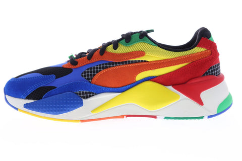 Puma RS-X3 Rubiks 37342801 Mens Blue Black Mesh Suede Low Top Sneakers Shoes