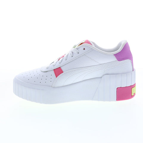 Puma Cali Wedge 37343812 Womens White Leather Lifestyle Sneakers Shoes