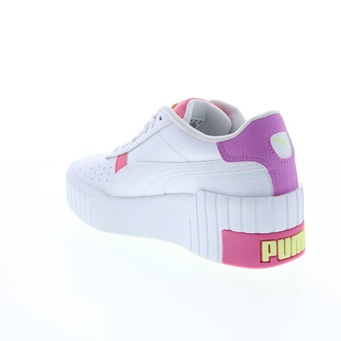 Puma Cali Wedge 37343812 Womens White Leather Lifestyle Sneakers Shoes