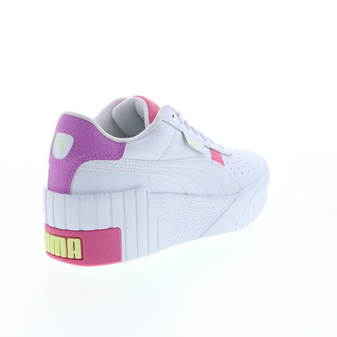 Puma Cali Wedge 37343812 Womens White Leather Lifestyle Sneakers Shoes