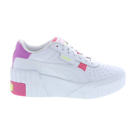 Puma Cali Wedge 37343812 Womens White Leather Lifestyle Sneakers Shoes