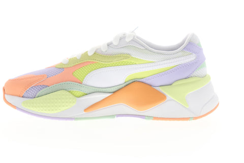 Puma RS-X3 Puzzle 37379724 Womens White Mesh Low Top Lifestyle Sneakers Shoes