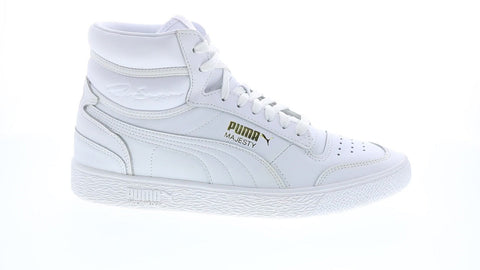 Puma Ralph Sampson Mid 37383101 Mens White Leather Lifestyle Sneakers Shoes