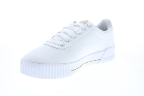 Puma Carina Summer Cat 37399703 Womens White Canvas Lifestyle Sneakers Shoes