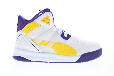 Puma Backcourt Mid 37413907 Mens White Leather Athletic Basketball Shoes