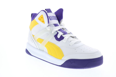 Puma Backcourt Mid 37413907 Mens White Leather Athletic Basketball Shoes