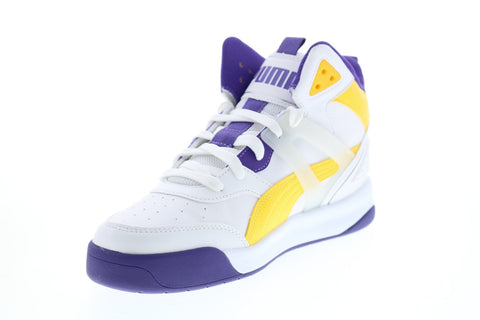 Puma Backcourt Mid 37413907 Mens White Leather Athletic Basketball Shoes