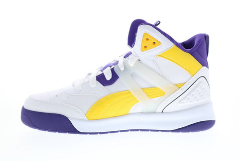Puma Backcourt Mid 37413907 Mens White Leather Athletic Basketball Shoes