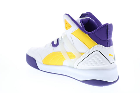 Puma Backcourt Mid 37413907 Mens White Leather Athletic Basketball Shoes