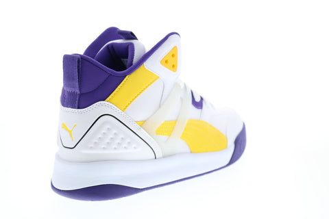 Puma Backcourt Mid 37413907 Mens White Leather Athletic Basketball Shoes