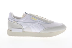 Puma Future Rider Luxe 37429501 Mens White Suede Lace Up Low Top Sneakers Shoes