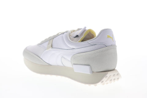 Puma Future Rider Luxe 37429501 Mens White Suede Lace Up Low Top Sneakers Shoes