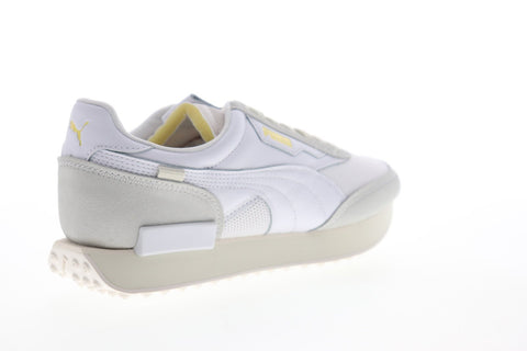 Puma Future Rider Luxe 37429501 Mens White Suede Lace Up Low Top Sneakers Shoes
