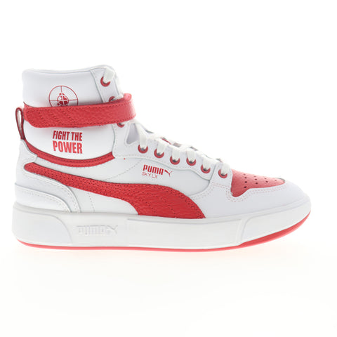 Puma Sky LX Public Enemy 37453801 Mens White Leather High Top Sneakers Shoes