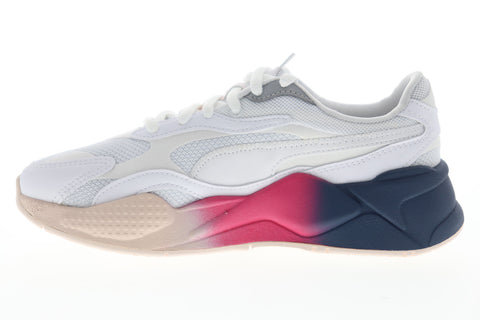 Puma RS-X3 Leather Fade 37465701 Womens White Mesh Lifestyle Sneakers Shoes