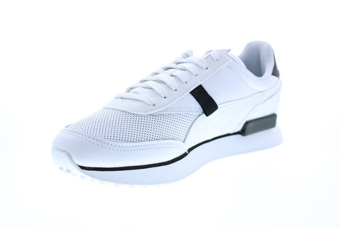 Puma Future Rider Contrast Mens White Leather Lifestyle Sneakers Shoes
