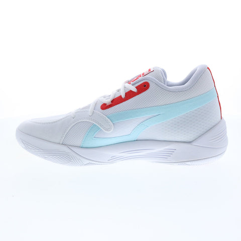 Puma TRC Blaze Court 37658218 Mens White Canvas Athletic Basketball Shoes