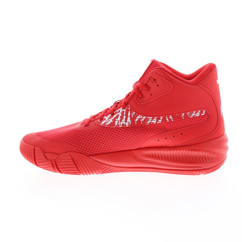 Puma Triple Mid Unleash 37664402 Mens Red Canvas Athletic Basketball Shoes