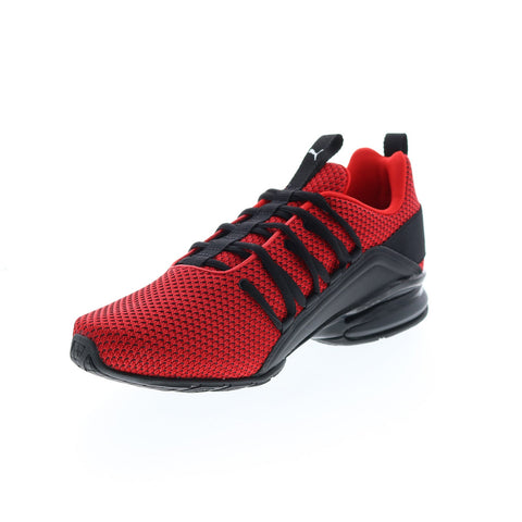 Puma Axelion Two-Tone 37719001 Mens Red Canvas Lace Up Athletic Running Shoes