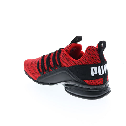 Puma Axelion Two-Tone 37719001 Mens Red Canvas Lace Up Athletic Running Shoes