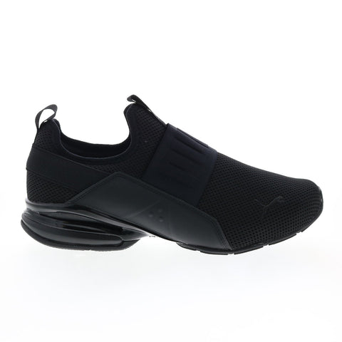 Puma Axelion Slip On 37719802 Mens Black Slip On Athletic Running Shoes