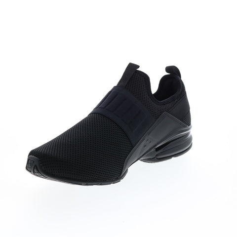 Puma Axelion Slip On 37719802 Mens Black Slip On Athletic Running Shoes