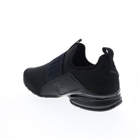 Puma Axelion Slip On 37719802 Mens Black Slip On Athletic Running Shoes