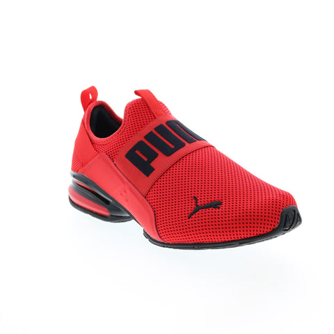 Puma Axelion Slip On 37719803 Mens Red Canvas Slip On Athletic Running Shoes