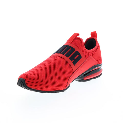 Puma Axelion Slip On 37719803 Mens Red Canvas Slip On Athletic Running Shoes