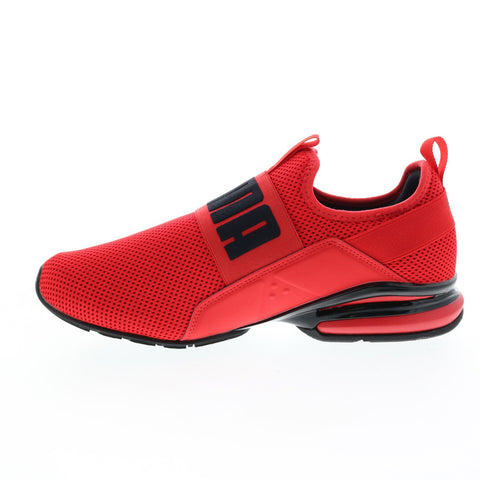 Puma Axelion Slip On 37719803 Mens Red Canvas Slip On Athletic Running Shoes
