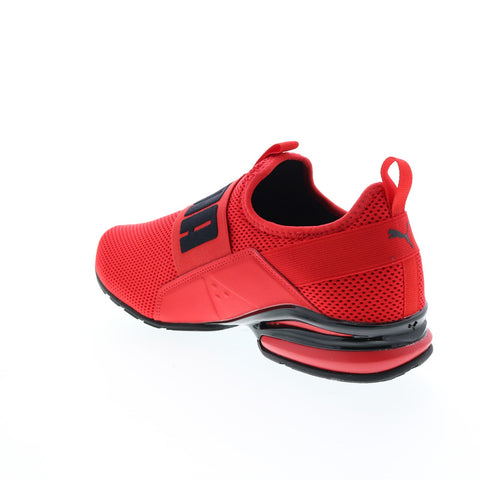 Puma Axelion Slip On 37719803 Mens Red Canvas Slip On Athletic Running Shoes