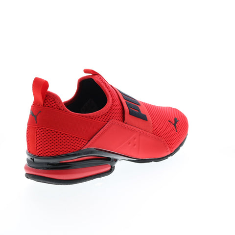 Puma Axelion Slip On 37719803 Mens Red Canvas Slip On Athletic Running Shoes