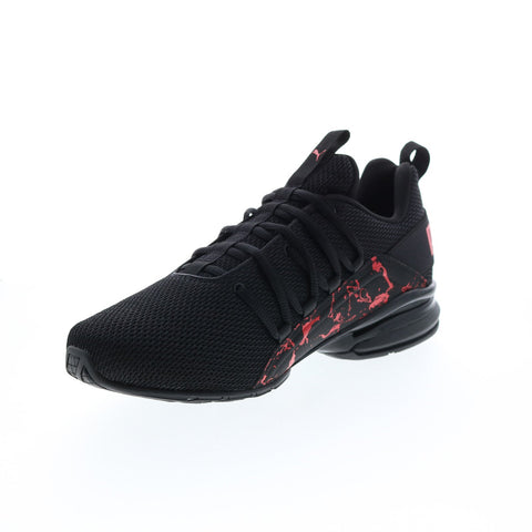 Puma Axelion City Escape 37722101 Mens Black Canvas Lace Up Athletic Running Shoes