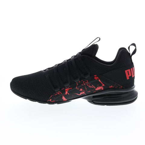 Puma Axelion City Escape 37722101 Mens Black Canvas Lace Up Athletic Running Shoes