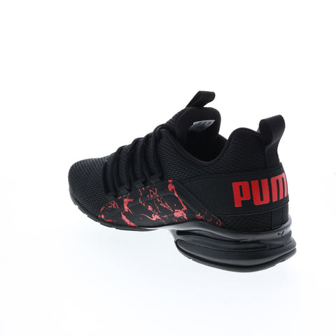 Puma Axelion City Escape 37722101 Mens Black Canvas Lace Up Athletic Running Shoes