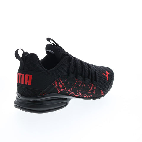 Puma Axelion City Escape 37722101 Mens Black Canvas Lace Up Athletic Running Shoes