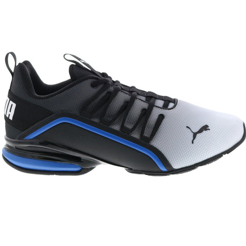 Puma Axelion Fade 37755501 Mens Gray Canvas Lace Up Athletic Running Shoes