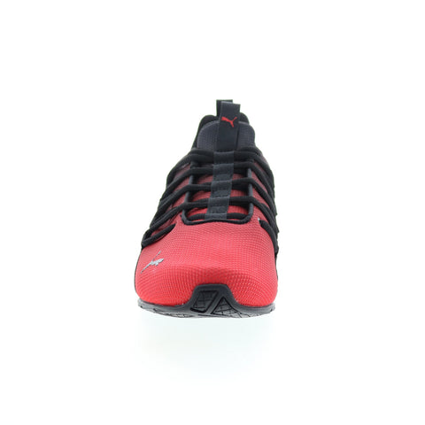 Puma Axelion Fade 37755503 Mens Red Canvas Lace Up Athletic Running Shoes