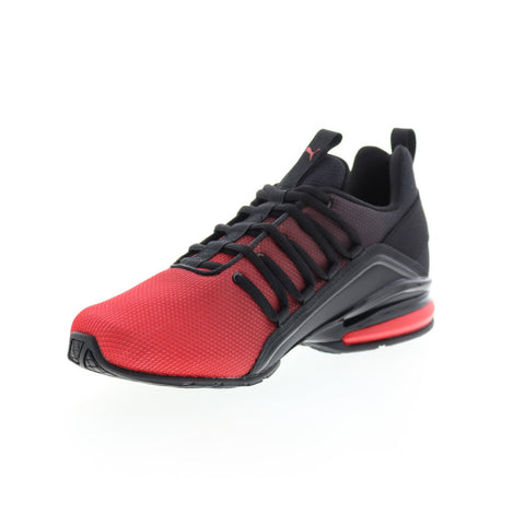 Puma Axelion Fade 37755503 Mens Red Canvas Lace Up Athletic Running Shoes