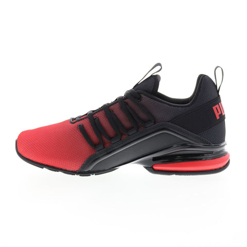 Puma Axelion Fade 37755503 Mens Red Canvas Lace Up Athletic Running Shoes