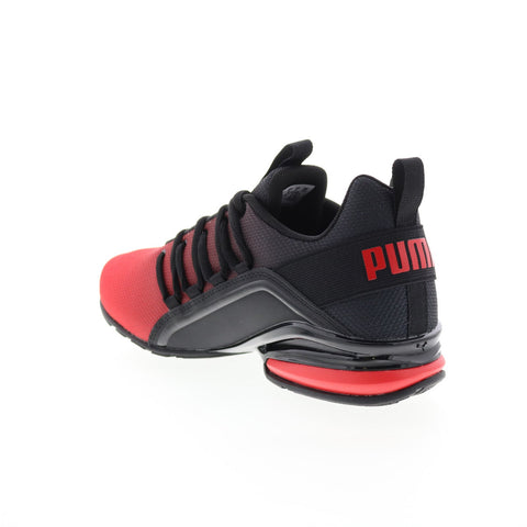 Puma Axelion Fade 37755503 Mens Red Canvas Lace Up Athletic Running Shoes