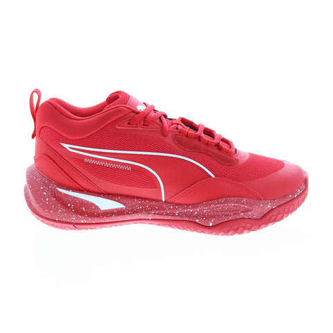 Puma Playmaker Pro Splatter 37757601 Mens Red Athletic Basketball Shoes