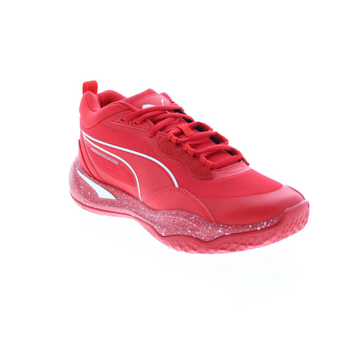 Puma Playmaker Pro Splatter 37757601 Mens Red Athletic Basketball Shoes