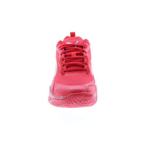Puma Playmaker Pro Splatter 37757601 Mens Red Athletic Basketball Shoes