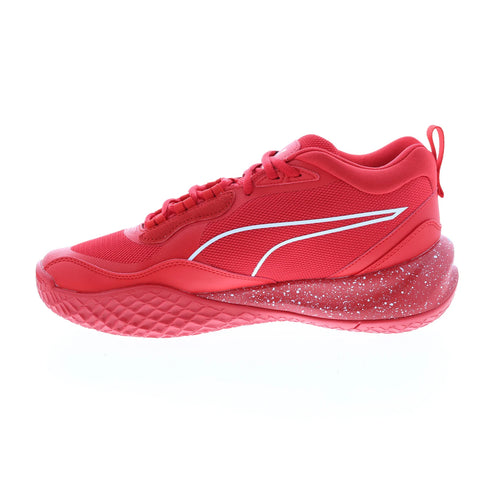 Puma Playmaker Pro Splatter 37757601 Mens Red Athletic Basketball Shoes
