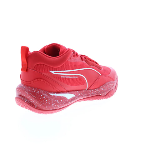 Puma Playmaker Pro Splatter 37757601 Mens Red Athletic Basketball Shoes