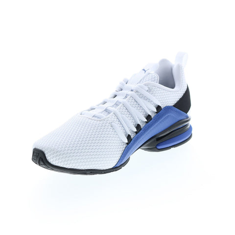 Puma Axelion Interest MG 37790001 Mens White Canvas Athletic Running Shoes